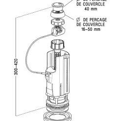 Mécanisme de chasse - Nicoll - A câble - Double débit