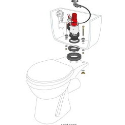 Mécanisme de chasse d'eau double chasse 3L/6L Wirquin MW2 + câble