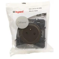 Mécanisme de prise 2 pôles+terre Legrand Céliane graphite