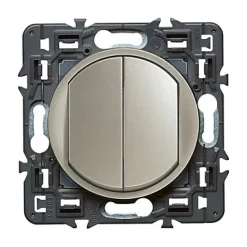 Mécanisme double poussoir Legrand Céliane titane 6A