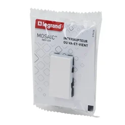 Mécanisme interrupteur va-et-vient Legrand Mosaïc blanc