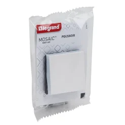 Mécanisme poussoir Legrand Mosaïc blanc, 2 modules
