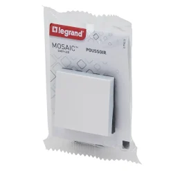 Mécanisme poussoir Legrand Mosaïc blanc, 2 modules