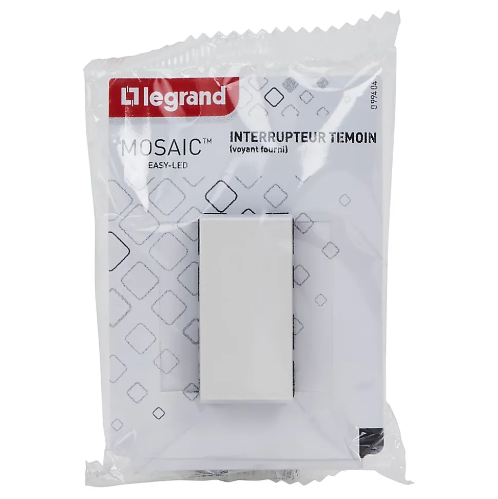 Mécanisme poussoir Legrand Mosaïc blanc