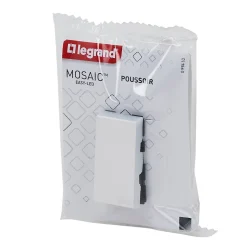 Mécanisme poussoir Legrand Mosaïc blanc