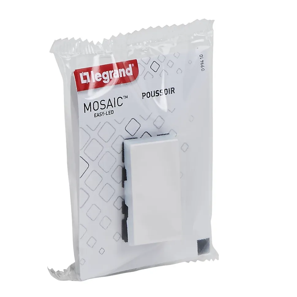 Mécanisme poussoir Legrand Mosaïc blanc