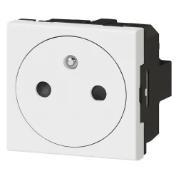 Mécanisme prise 2pôles+terre affleurante 2 modules Legrand Mosaïc