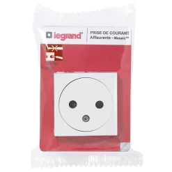 Mécanisme prise 2pôles+terre affleurante 2 modules Legrand Mosaïc