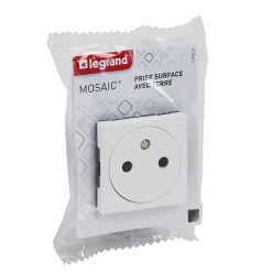 Mécanisme prise 2pôles+terre affleurante 2 modules Legrand Mosaïc