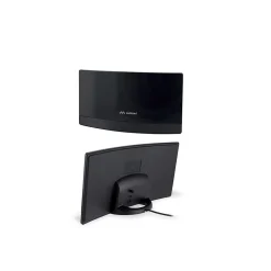 Meliconi - Antenne TV amplifiée d'intérieur AT55 BLACK R1 USB - Portée 30kms - Signaux numériques DVBT/DVBT2 - Filtres 4G 5G