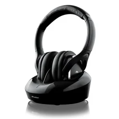 Meliconi - Casque TV analogique et numérique HP DIGITAL PLUS - sans fil avec station d'accueil - Noir - Autonomie 8h - Portée 100m