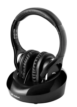 Meliconi - Casque TV analogique et numérique HP600 Pro - sans fil avec station d'accueil - Noir - Autonomie 8h - Portée 100m