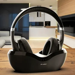 Meliconi - Casque TV Bluetooth - HP FLASH BASE - sans fil avec station d'accueil - Autonomie 75h - Portée 10m