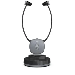 Meliconi - Casque TV EASY AUDIO - sans fil avec station d'accueil et de charge - Autonomie 15h - Portée 20m