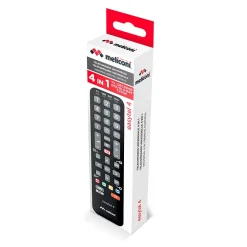 Meliconi - Télécommande universelle EASYTEL 4 pour 4 appareils TV, SAT, TNT, DVD, BOX - 100% fonctions d'origine - Touche Netflix