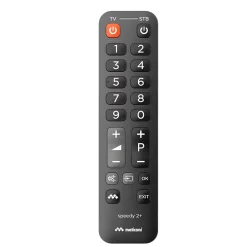 Meliconi - Télécommande universelle SPEEDY 2+ - Clavier numérique simplifié et touche extra large - Pour TV + 1 décodeur TNT ou SA