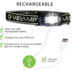 METROS: lampe frontale rechargeable, 150 lm. Interrupteur sans contact