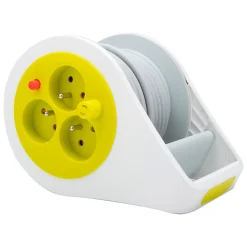 Mini enrouleur design 3 prises 2P+T - 7m - Vert - Zenitech