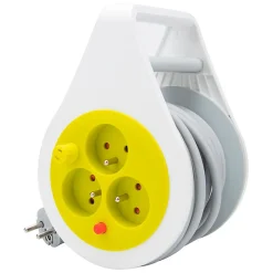 Mini enrouleur design 3 prises 2P+T - 7m - Vert - Zenitech