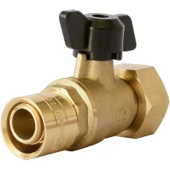 Mini vanne à sphère à glissement pour PER Ø12 - sortie femelle 15/21 (1/2")