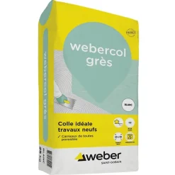 Mortier - colle à adhérence (C2) - WEBER COLLE GRES - Sac de 25 Kg - GRIS