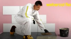 Mortier - colle déformable pour carrelage (C2 et S1) WEBERCOL FLEX ECO - Sac de 25 Kg - BLANC