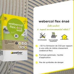 Mortier - colle déformable pour carrelage (C2 et S1) WEBERCOL FLEX ECO - Sac de 25 Kg - BLANC