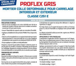 Mortier Colle Déformable pour Carrelage Proflex Gris Semin, Intérieur/Extérieur, sac de 25 kg