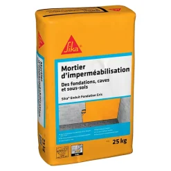 Mortier d'imperméabilisation Sika enduit fondation 25kg