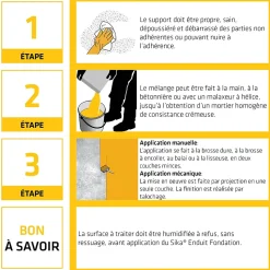 Mortier d'imperméabilisation Sika enduit fondation 25kg