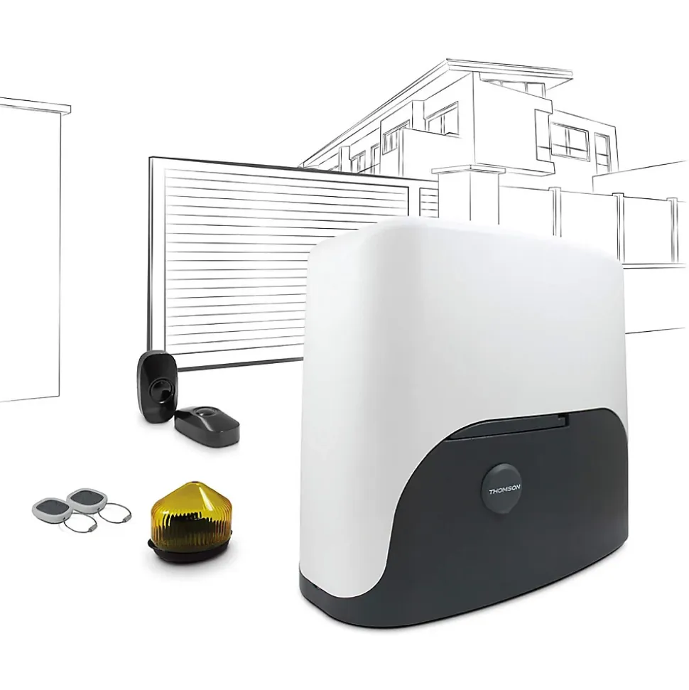 Motorisation connectée pour portail coulissant 6m Thomson + digicode