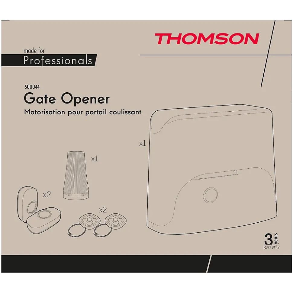 Motorisation connectée pour portail coulissant 6m Thomson + digicode