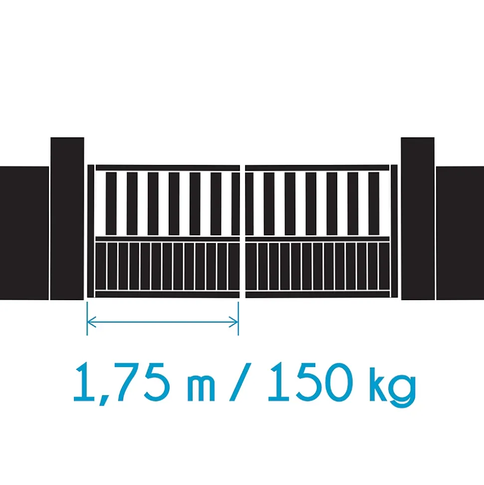 Motorisation pour portail à battants - Moteur à vérins - Teha-SE - Avidsen - 114176