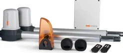 Motorisation vérin portail battant, 24V, 2 télécommandes portée 50m, Feu clignotant ampoule LED, Garantie 5 ans, Long. 4 m
