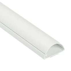 Moulure décorative demi-circulaire D-Line 50x25 mm blanche 1,5 m