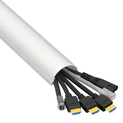 Moulure décorative demi-circulaire D-Line 50x25 mm blanche 1,5 m