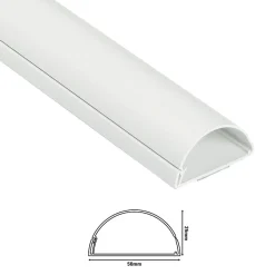 Moulure décorative demi-circulaire D-Line 50x25 mm blanche 1,5 m