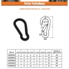 Mousqueton Inox A4 Noir Diamètre 4 - 5 pièces