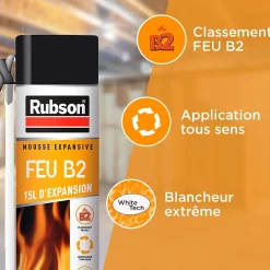 Mousse expansive Rubson Feu B2 aérosol 500ml