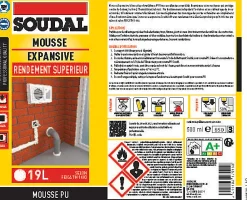 Mousse expansive Soudal jaune rendement supérieur 500ml