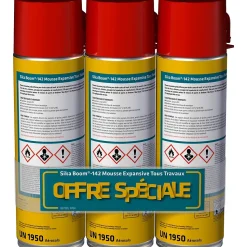 Mousse polyuréthane expansive tous travaux Sika Boom 142 - 500ml vendue par 3 pièces