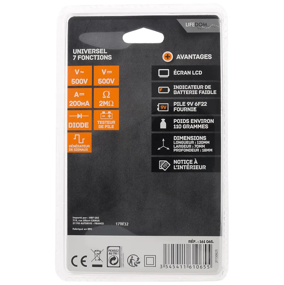 Multimètre digital 19 calibres - Zenitech