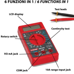 Multimètre digital 6 en 1, sondes fournies