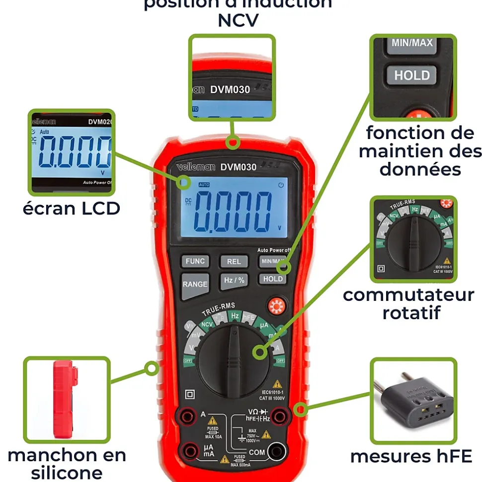 Multimètre numérique robuste VELLEMAN