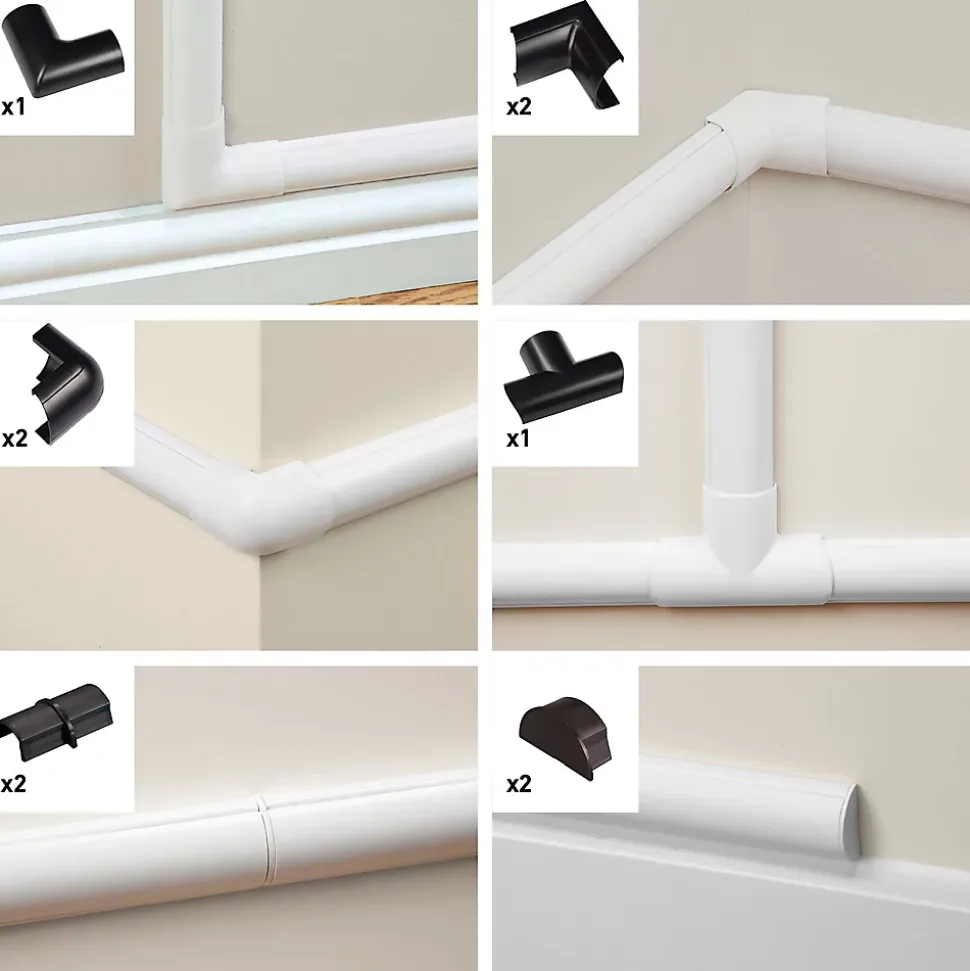 Multi-Pack d'accessoires pour goulotte D-Line noire 30x15mm