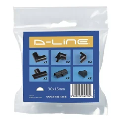 Multi-Pack d'accessoires pour goulotte D-Line noire 30x15mm