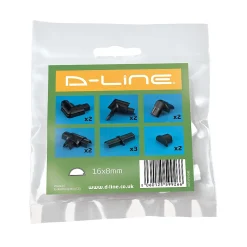 Multi-pack d'accessoires pour goulotte D-Line noire 30 x 15 mm