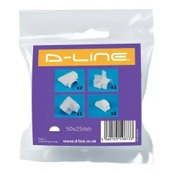 Multi-pack d'accessoires pour goulotte D-Line blanche 50 x 25 mm