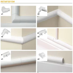 Multi-pack d'accessoires pour goulotte D-Line blanc 30 x 15 mm