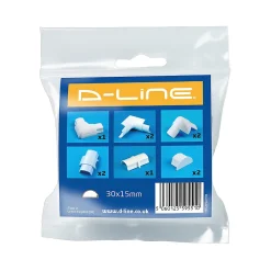 Multi-pack d'accessoires pour goulotte D-Line blanc 30 x 15 mm